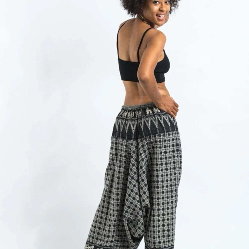 Hill tribe elephant women Aladdin style free cotton pants - Picture 6 of 12